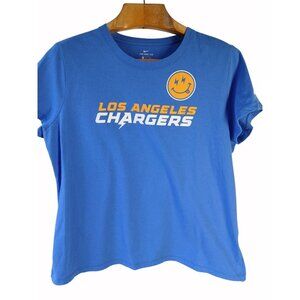Nike Los Angeles Chargers Blue Graphic Tee Womens XL 100% Cotton Crewneck Bolts
